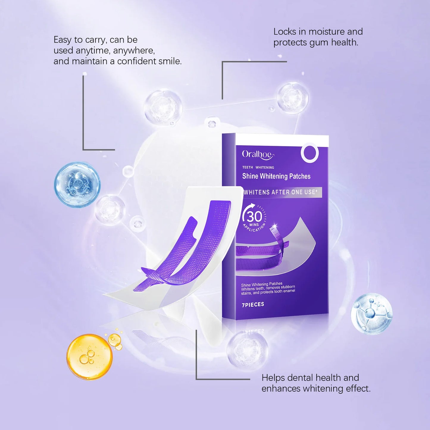 Purple Teeth Whitening Strips – Brighten Teeth & Remove Stains